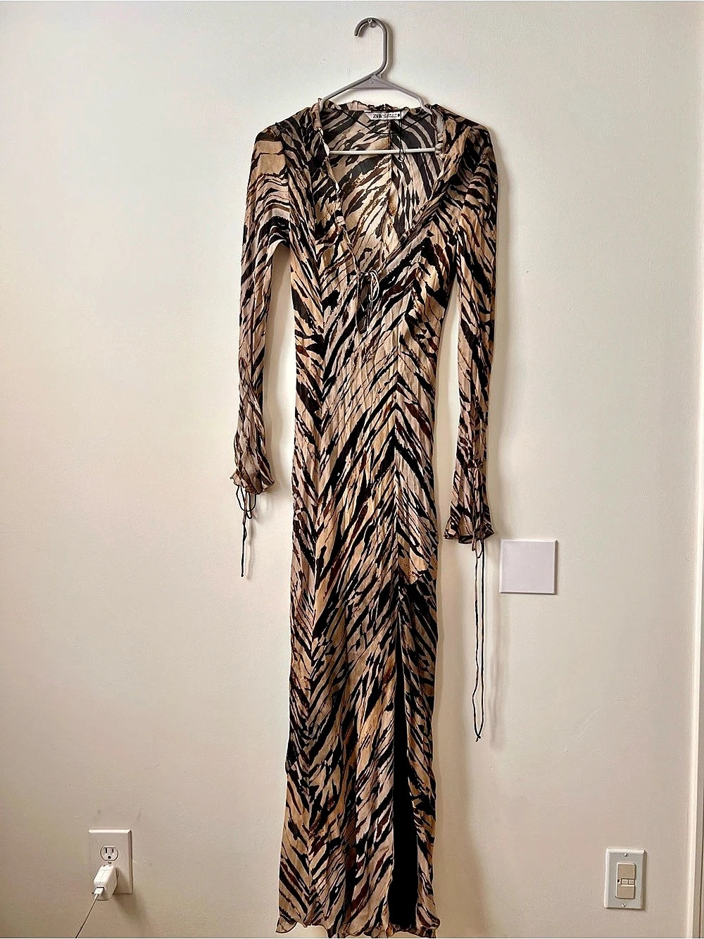 Zara Animal Print Tulle Dress Maxi Dress